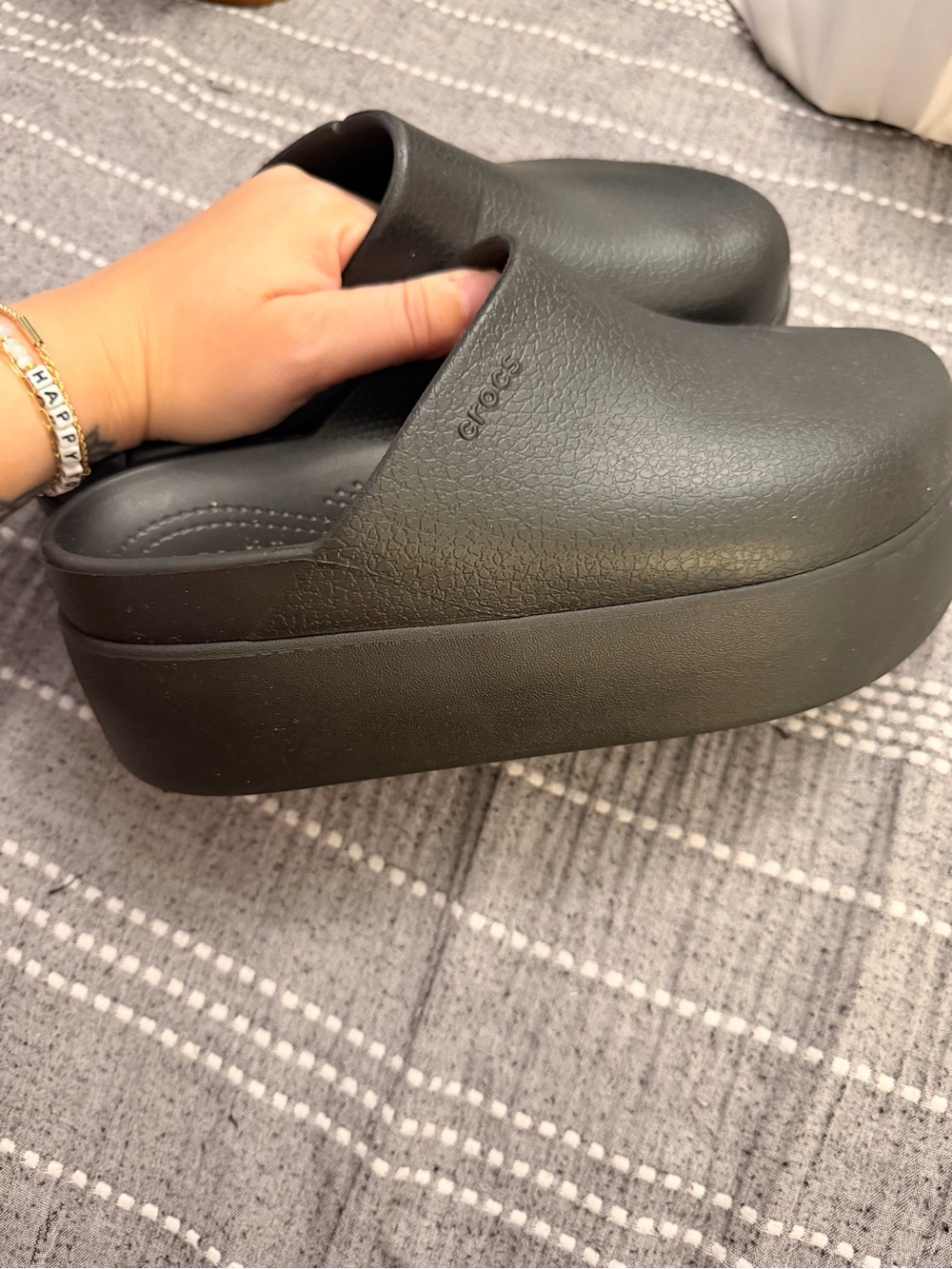 CROCS Women's Dylan Black Platform Slide Clog